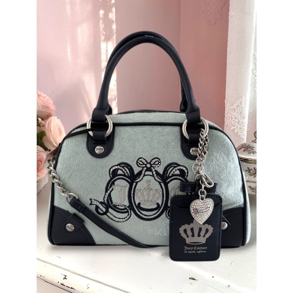 Juicy Couture Blue Lovers Club Bowler Bag Satchel Crossbody